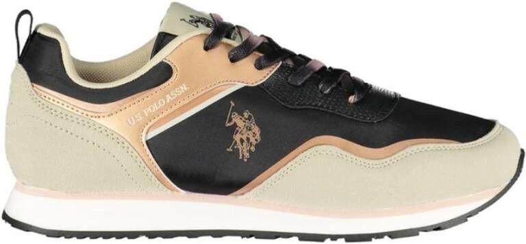 U.s. Polo Assn. Sportieve Zwarte Sneaker met Contrastdetails Multicolor Dames