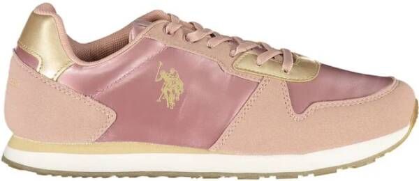 U.s. Polo Assn. Rosa Polyester Sneaker met Sportieve Details Pink Dames