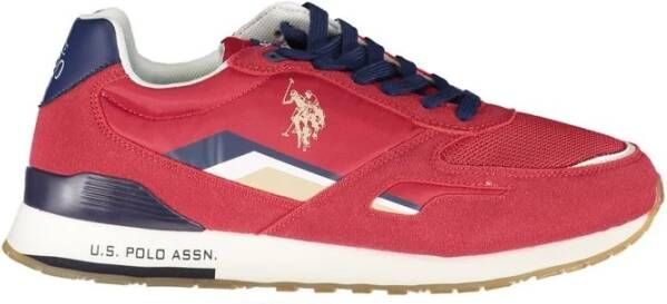 U.s. Polo Assn. Roze Contrast Sneakers voor Sportieve Stijl Red Heren