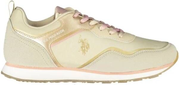 U.s. Polo Assn. Sportieve Beige Sneaker met Contrastdetails Beige