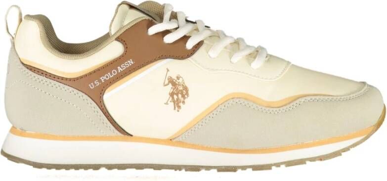 U.s. Polo Assn. Sportieve Beige Veterschoenen met Contrastdetails Beige Dames