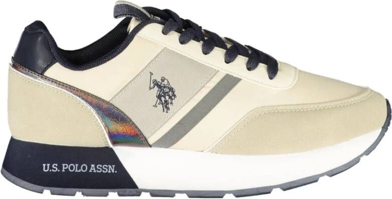 U.s. Polo Assn. Sportieve Beige Veterschoenen met Contrastdetails Beige Heren