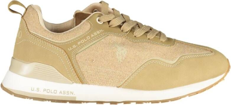 U.s. Polo Assn. Sportieve Beige Veterschoenen met Logoprint Beige Heren