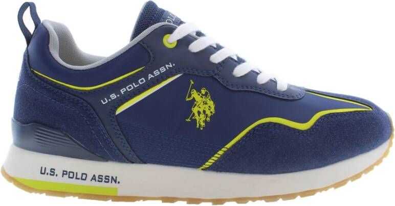 U.s. Polo Assn. Sportieve Blauwe Veterschoenen met Contrastdetails Blue Heren