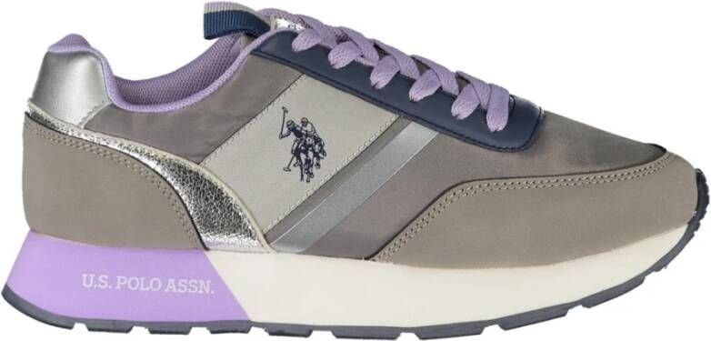 U.s. Polo Assn. Sportieve Grijze Damessneakers met Logoprint Gray Dames