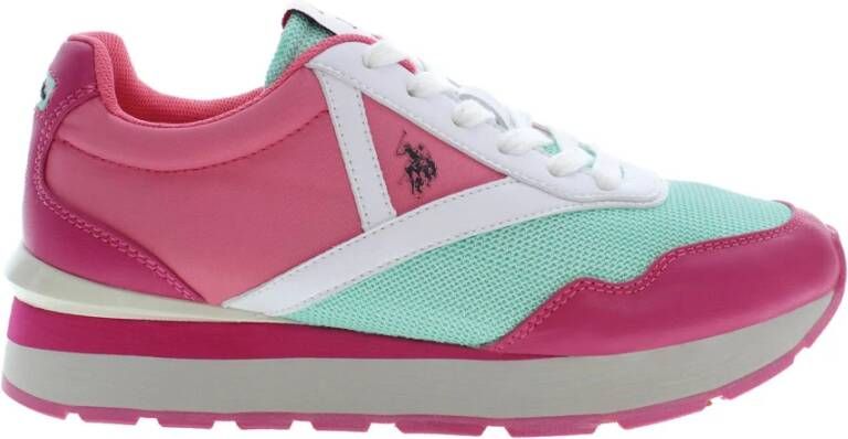 U.s. Polo Assn. Sportieve Roze Sneakers met Contrastdetails Multicolor Dames