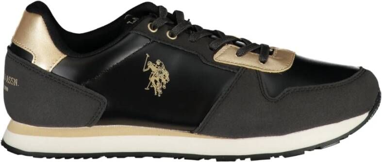 U.s. Polo Assn. Sportieve Veterschoenen Zwart Contrast Logo Black Dames