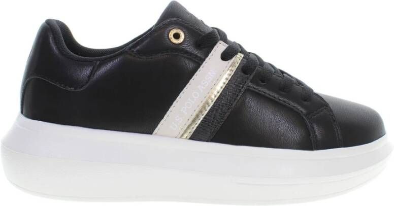 U.s. Polo Assn. Sportieve Vetersneakers Zwart Contrast Logo Multicolor Dames