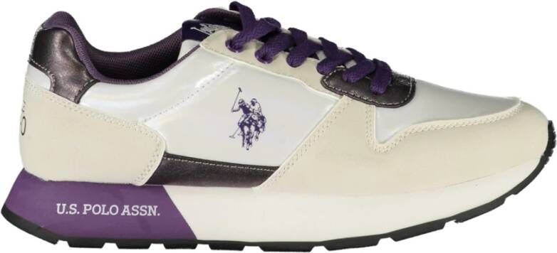 U.s. Polo Assn. Sportieve witte vetersneakers met logoprint Multicolor Dames