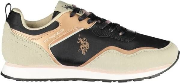 U.s. Polo Assn. Sportieve Zwarte Sneaker met Contrastdetails Multicolor Dames