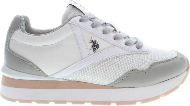 U.s. Polo Assn. Witte Polyester Sneaker met Contrasterende Details White Dames