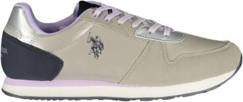 U.s. Polo Assn. Sportieve Zilveren Sneaker met Contrastdetails Gray Dames