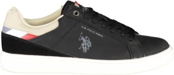 U.s. Polo Assn. Zwarte herensneakers met contrastdetails Black Heren