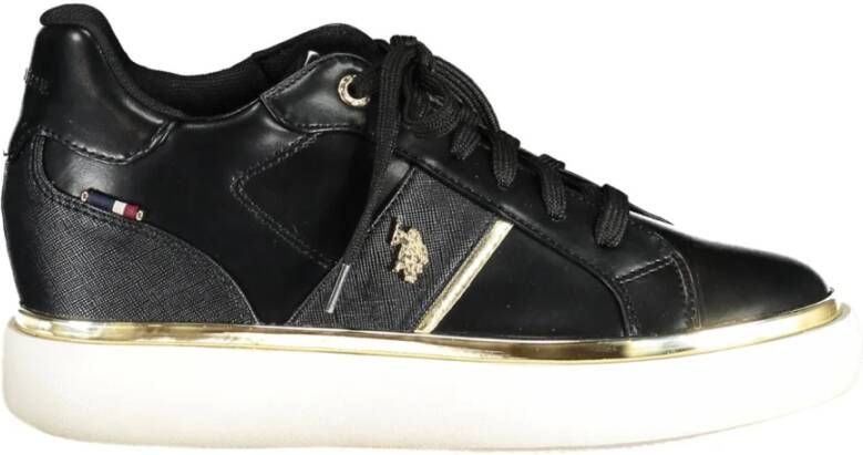 U.s. Polo Assn. Sportieve Vetersneakers Zwart Contrast Logo Multicolor Dames