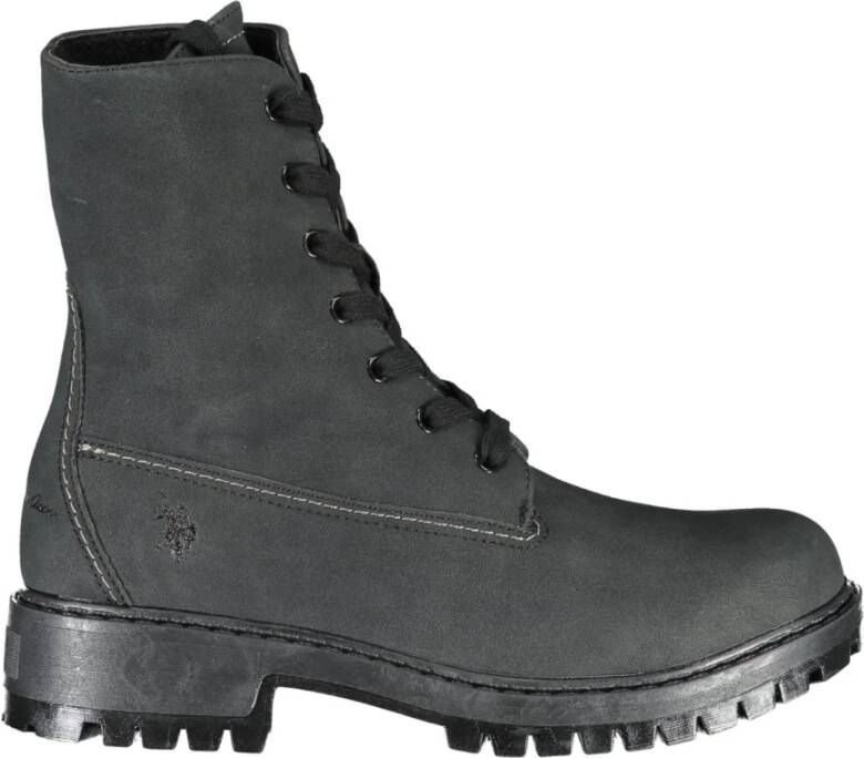 U.s. Polo Assn. Zwarte Veterschoen met Logodetail Black Dames