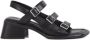 Vagabond Shoemakers Zwarte leren gespsandalen Black Dames - Thumbnail 1