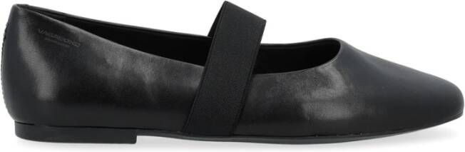 Vagabond Shoemakers Zwarte leren vierkante neus ballerina Black Dames