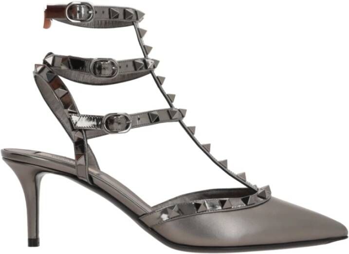 Valentino Garavani Antraciet hiel slingback met studs Gray Dames