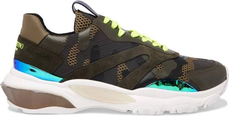 Valentino Garavani Bounce Sneakers Leer Mannen Italië Green Heren