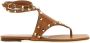 Valentino Garavani Studded Platte Sandalen Vrouwen Leer Italië Brown Dames - Thumbnail 5