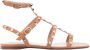 Valentino Garavani Bruine Rockstud Sandalen Italië Ontwerp Beige Dames - Thumbnail 1