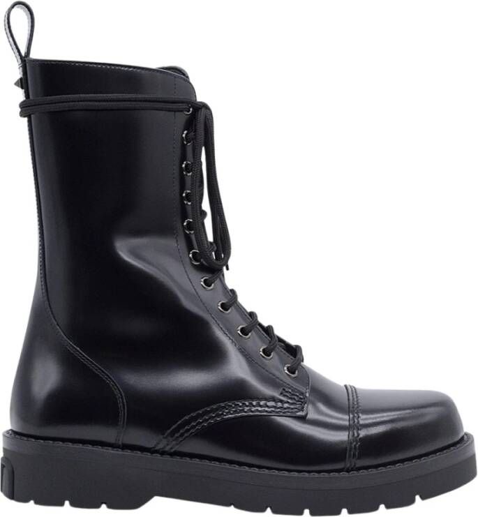 Valentino Garavani Combat Boots met VLogo Design Black Heren