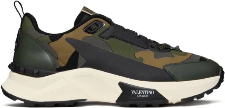 Valentino Garavani Camouflage Rockstud Platte Schoenen Multicolor Heren