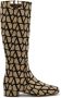 Valentino Garavani Canvas Logo Laarzen met Side Vlogo Beige Dames - Thumbnail 1