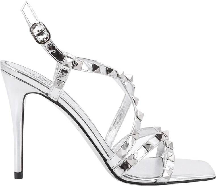 Valentino Garavani Dames Schoenen Sandalen Zilver Aw23 Gray Dames