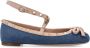 Valentino Garavani Denim Rockstud Ballerina Schoenen Blue Dames - Thumbnail 1