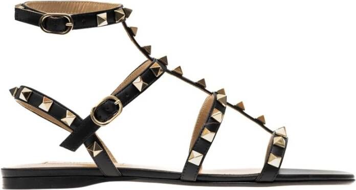 Valentino Garavani Flat Sandals Zwart Dames