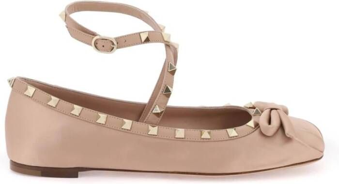 Valentino Garavani Roze Rockstud Satijnen Ballerina Pink Dames