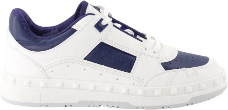 Valentino Garavani Freedots Leren Sneakers Blue Heren