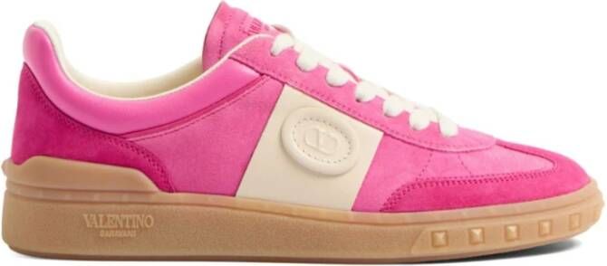 Valentino Garavani Fuchsia Sneakers Twee-Tone Ontwerp Pink Dames