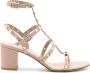 Valentino Garavani Gouden Rockstud Sandalen met Blokhak Pink Dames - Thumbnail 1