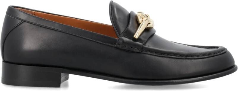 Valentino Garavani Gouden V-logo Loafers Nero Ss24 Black Dames