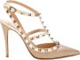 Valentino Garavani Goudkleurige Rockstud Platte Schoenen Beige Dames - Thumbnail 1