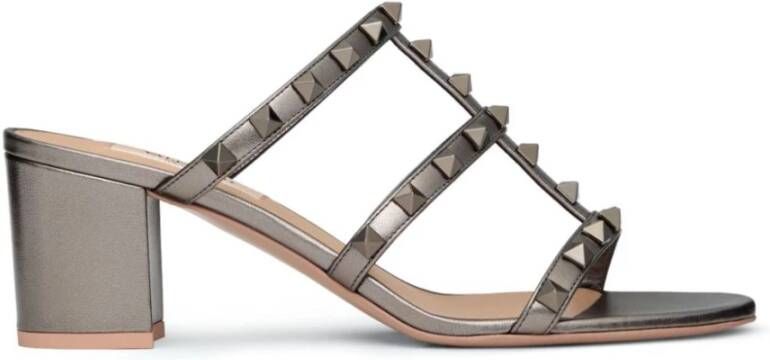 Valentino Garavani Grijze Caged Sandalen met Rockstud Details Gray Dames