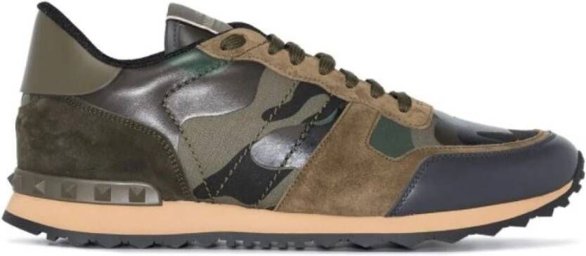 Valentino Garavani Groene Camouflage Sneakers Groen Heren