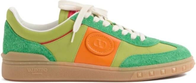 Valentino Garavani Groene Sneakers Kleurblok Ontwerp Multicolor Heren