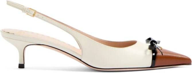 Valentino Garavani Hak Slingback in Ivoor en Tabak White Dames