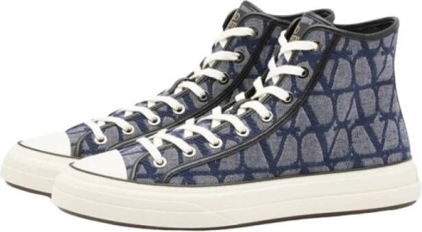 Valentino Garavani Hoge Top Denim Icon Sneakers Blue Heren