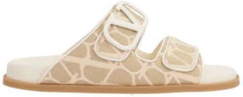 Valentino Garavani Iconographe Platte Sandalen Beige Dames