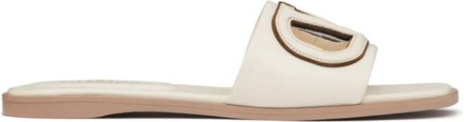 Valentino Garavani Ivoor Sandalen VLogo Signature Slip-On Stijl Beige Dames