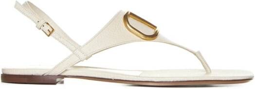 Valentino Garavani Sandalen VLogo Signature Flat Thong Sandals in crème