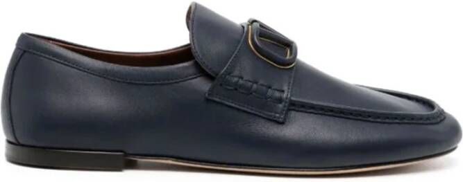 Valentino Garavani Klassieke Leren Loafers Blue Heren