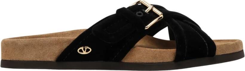 Valentino Garavani Lage Sandaal in Trendy Stijl Black Dames