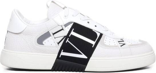 Valentino Garavani Lage Sneakers van Textuurleer White Heren