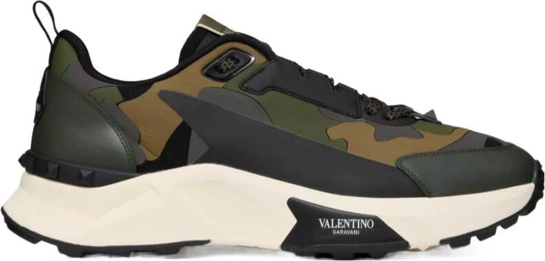 Valentino Garavani Lage True Act sneakers van rubberachtige stof Green Heren