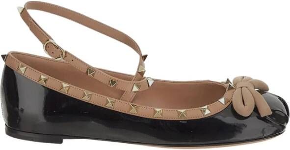 Valentino Garavani Leren Ballerina Schoenen Black Dames